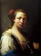 Giovanni Battista Pittoni Mulher com um jarro France oil painting artist